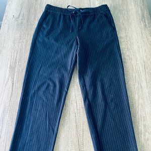 Navy Pinstripe Athleisure Dress Pant
